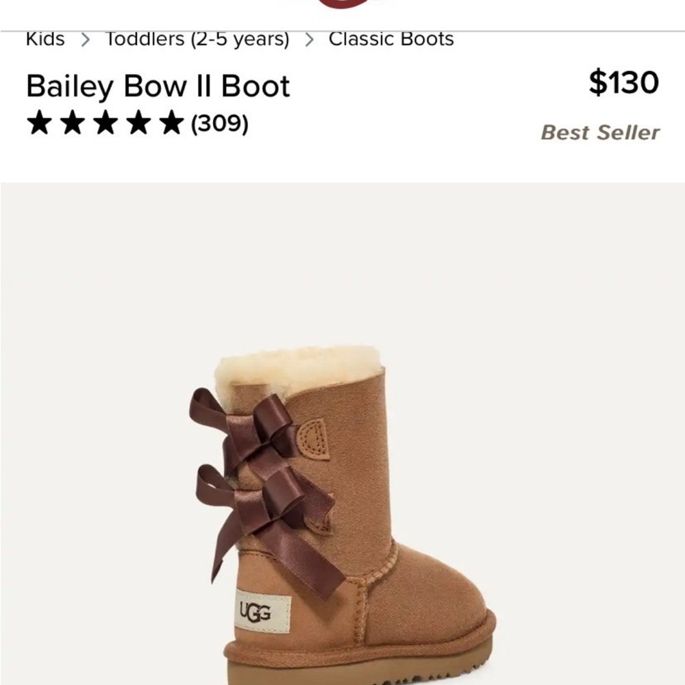 Toddler kids UGG Bailey Boots - Tan